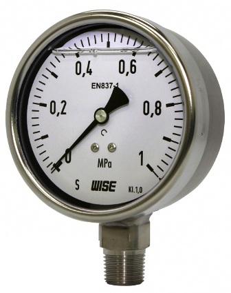 Đồng hồ đo áp suất Wise-Inox có mặt dầu Model P252