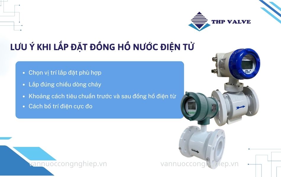 lưu ý khi lắp đặt đồng hồ nước điện tử
