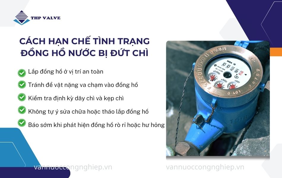 cách hạn chế tình trạng đồng hồ nước bị đứt chì