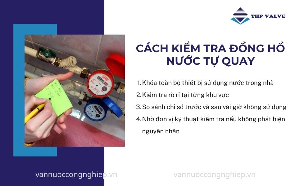 cách kiểm tra đồng hồ nước tự quay