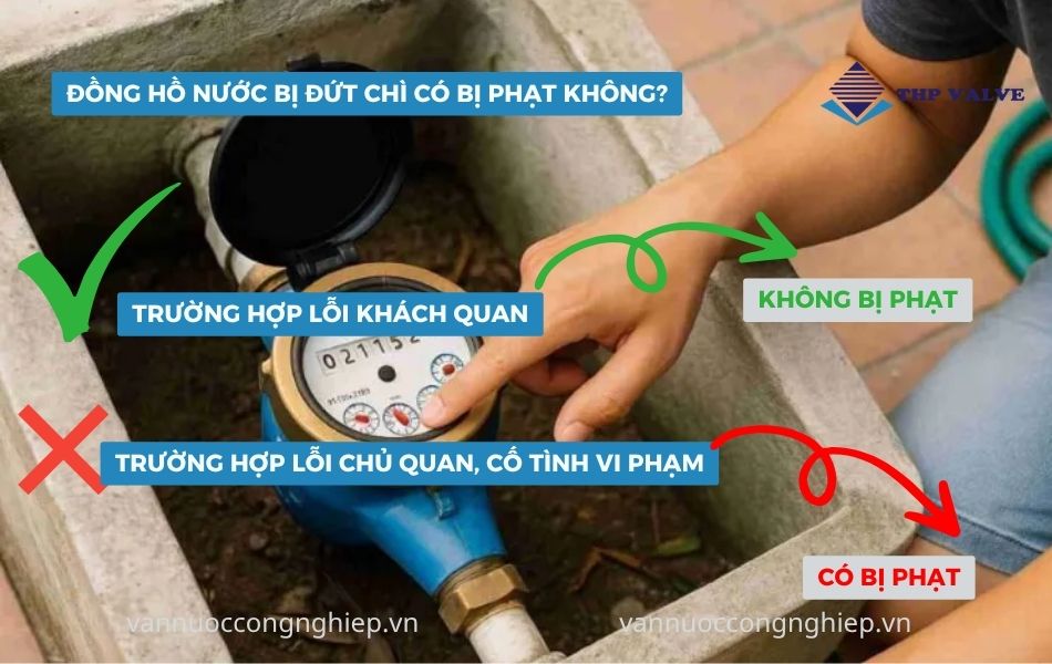 đồng hồ nước bị đứt chì có bị phạt không