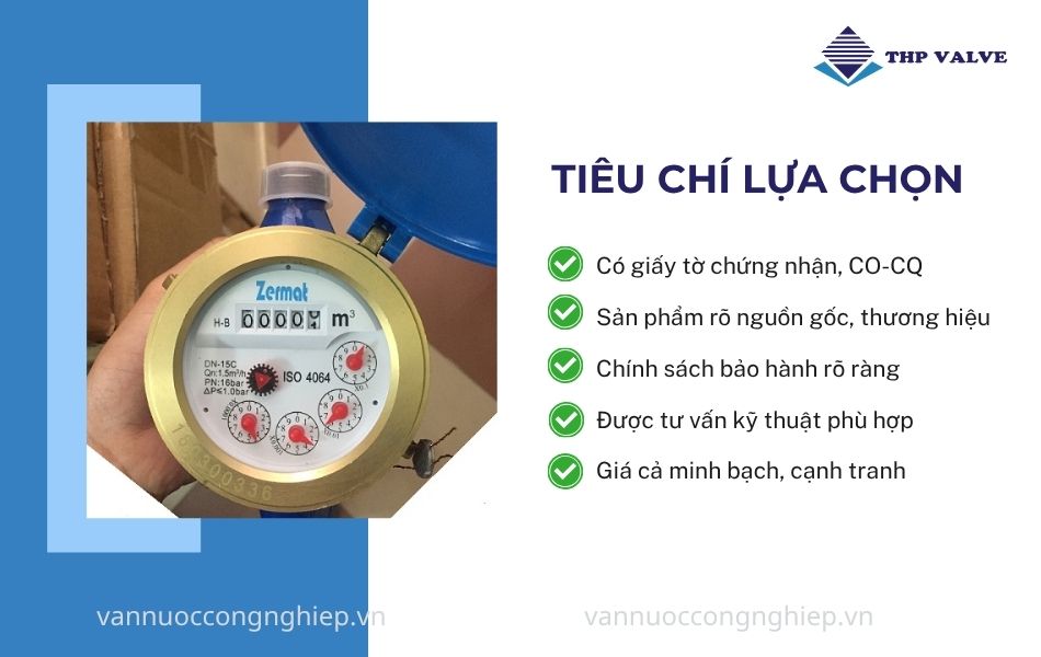 tiêu chí lựa chọn mua đồng hồ nước ở đâu