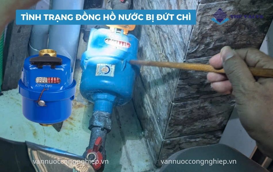 tình trạng đồng hồ nước bị đứt chì