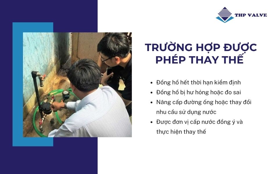 trường hợp được phép thay thế đồng hồ đo nước