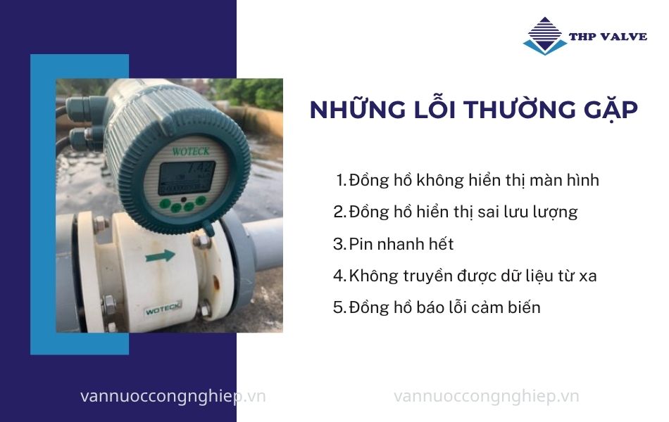 lỗi thường gặp khi sử dụng đồng hồ nước điện tử