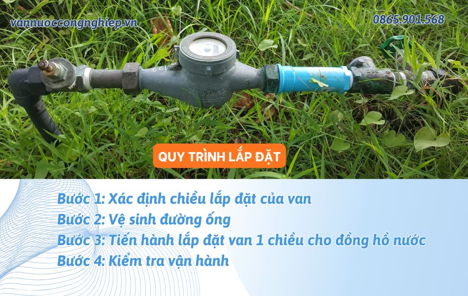 cách lắp van 1 chiều cho đồng hồ nước