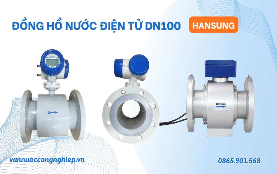 Đồng hồ nước điện tử Hansung DN100