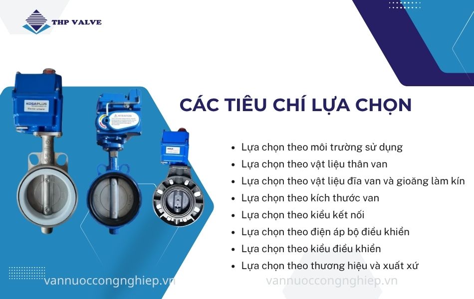 các tiêu chí lựa chọn van bướm điều khiển điện