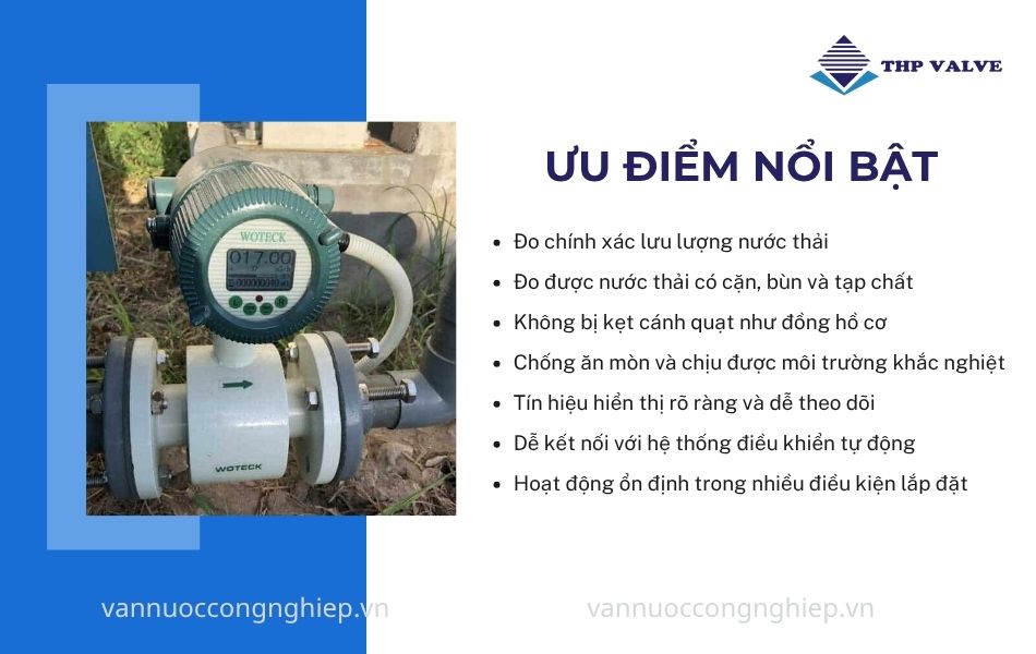 các ưu điểm đồng hồ nước thải điện tử