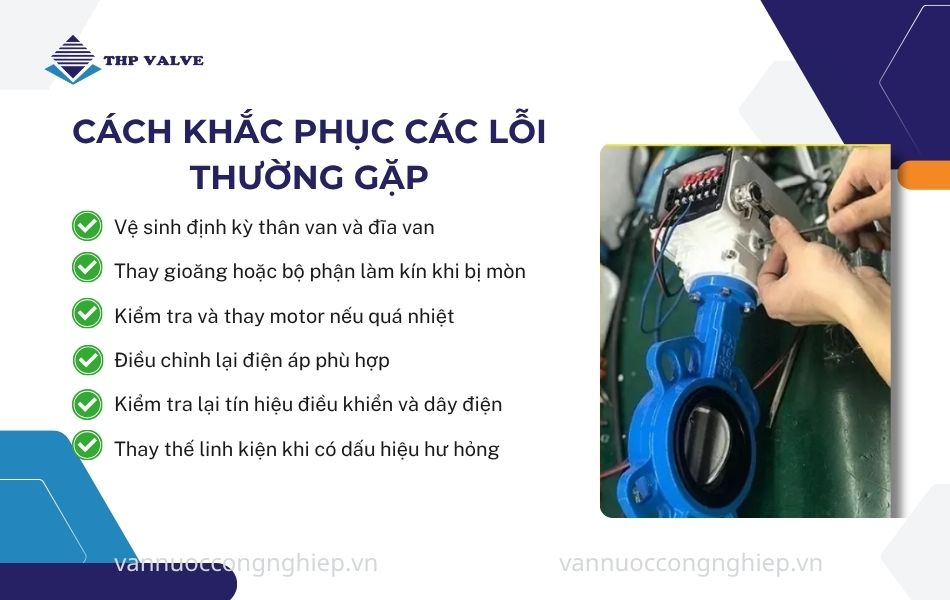 cách khắc phục các lỗi thường gặp trên van bướm điều khiển điện