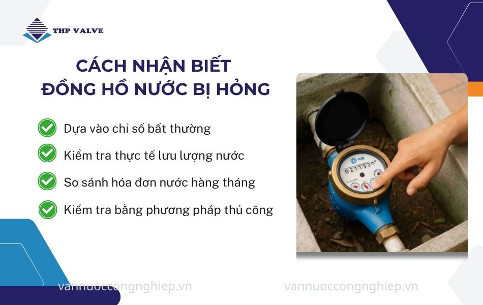 cách nhận biết đồng hồ nước bị hỏng