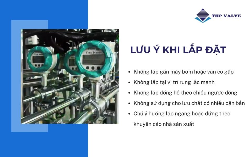 lưu ý khi lắp đặt đồng hồ đo lưu lượng tuabin