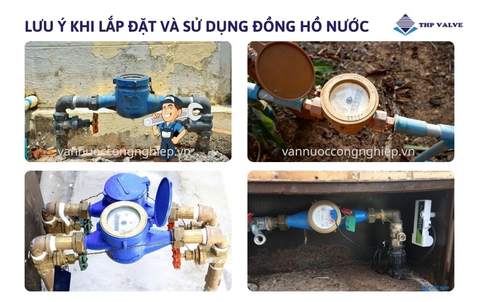 lưu ý khi lắp đặt và sử dụng đồng hồ nước