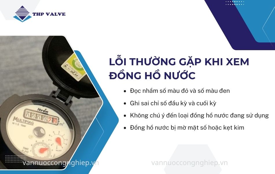 những lỗi thường gặp khi xem đồng hồ nước