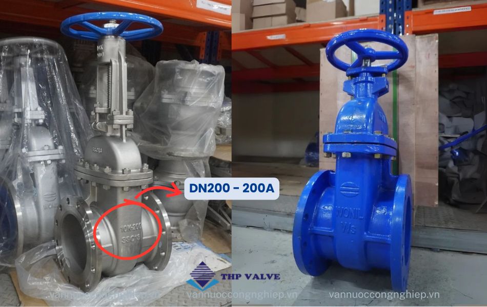 hình ảnh thực tế van cổng dn200