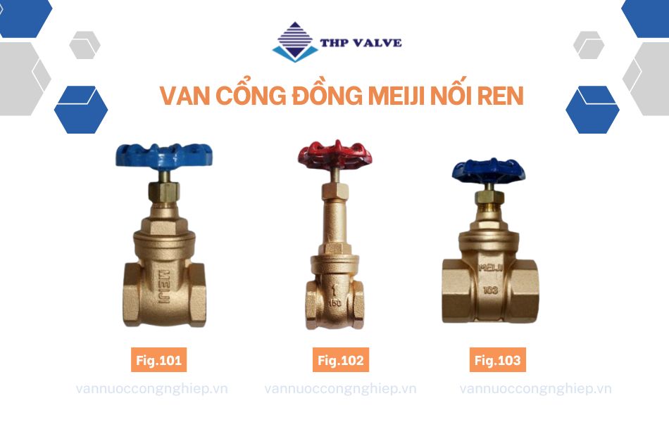 Van cổng đồng Meiji nối ren