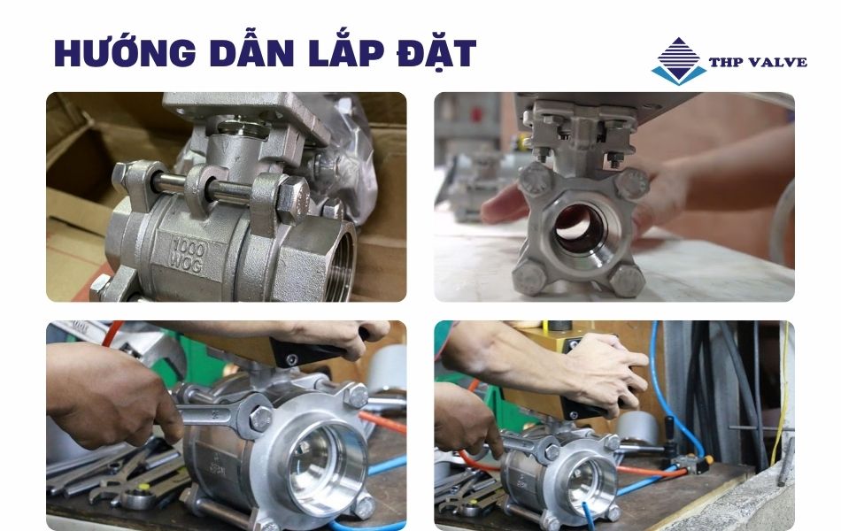 Cách lắp đặt bộ điều khiển điện, khí nén cho van bi có tán