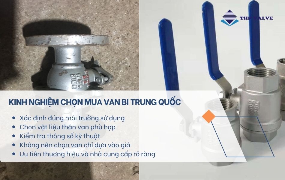Hướng dẫn cách chọn mua van bi xuất xứ Trung Quốc
