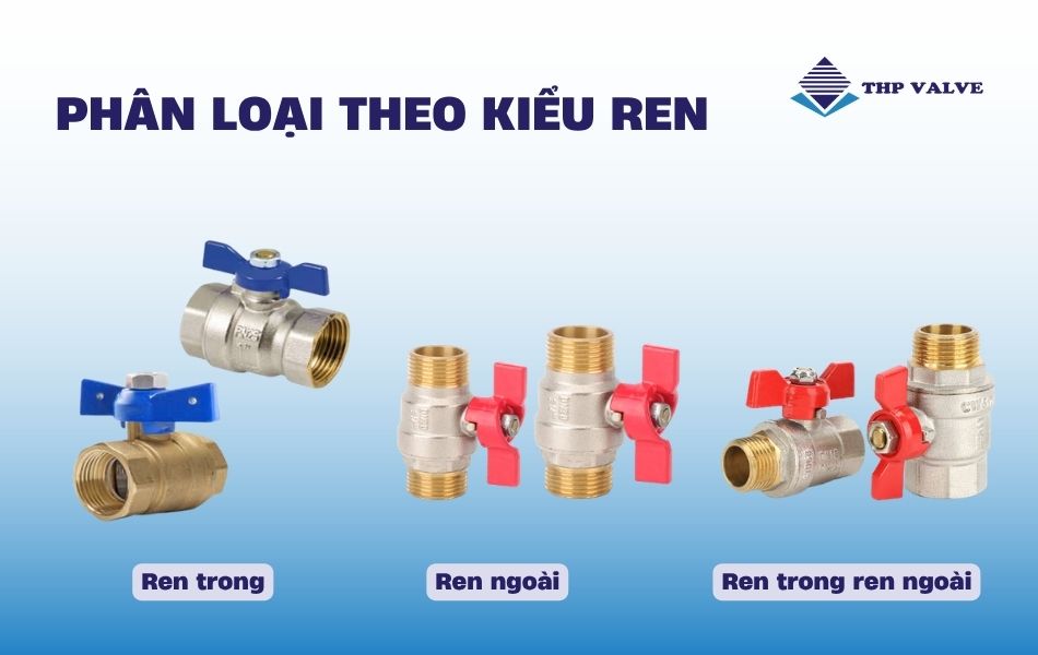 Phân loại van bi tay vặn theo kiểu ren